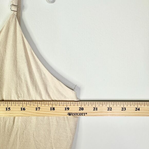 BOOHOO Dress Women 14 Beige V-neck Tiered Cotton Maxi Ruffle Layered Flounce NWT - Picture 8 of 9